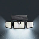 Refletor Led Solar 3 Cabeças Giratoria Sensor de movimento