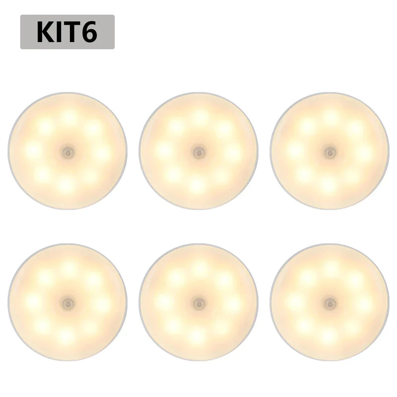 KIT6/10 Luminárias Led S/ Fio Com Sensor Presença